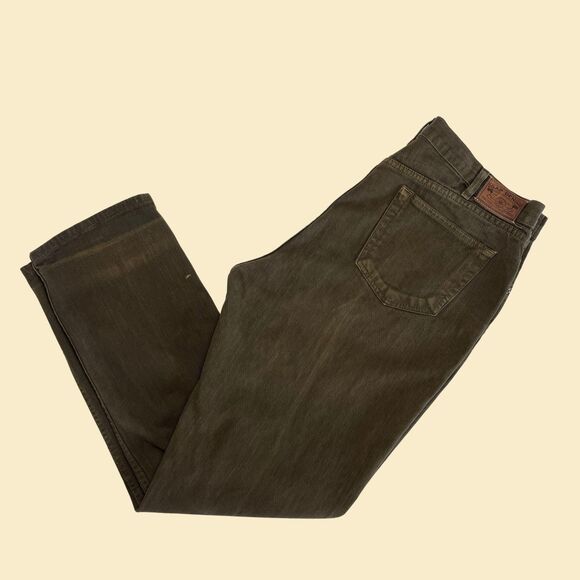 90s GAP denim pants, 38x32 mens loose fit dark green GAP denim mens jeans - Picture 5 of 7